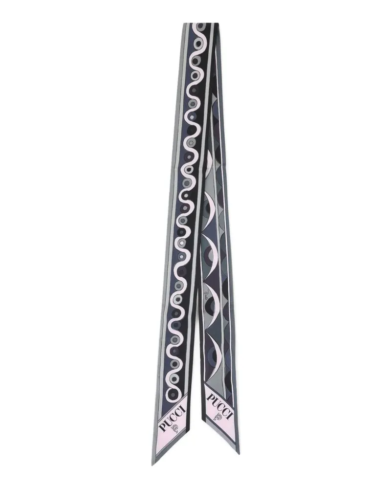 Emilio Pucci bedruckte Seide Foulard Black