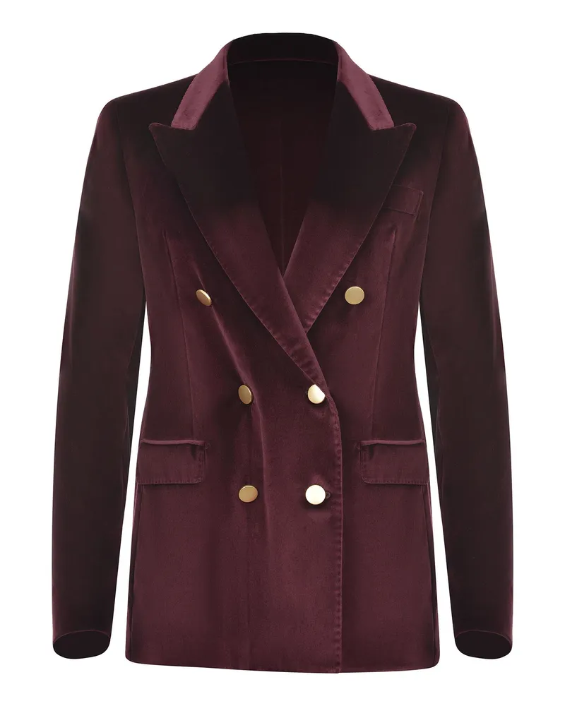 Tagliatore Double Breasted Jacket  "J Parigi" in gemischter Baumwolle Vino
