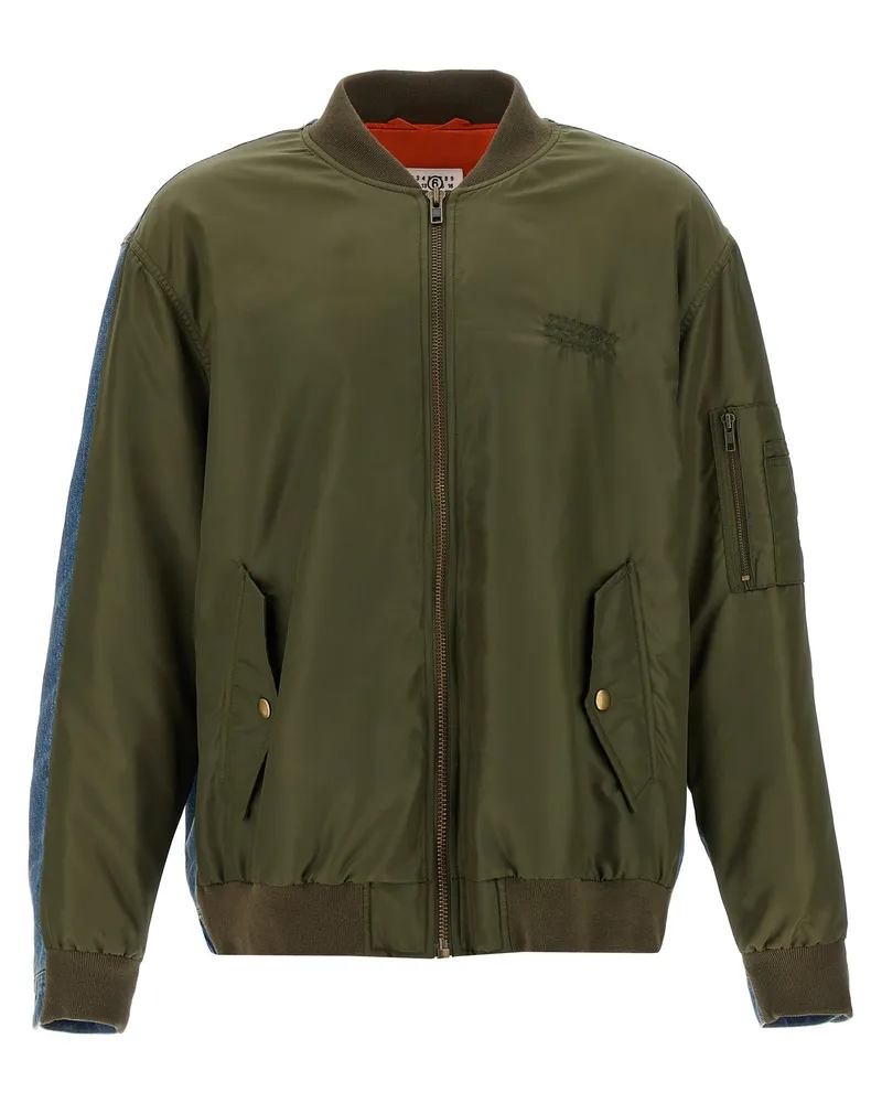 Maison Margiela Bimaterial Bomberjacke Multicolor