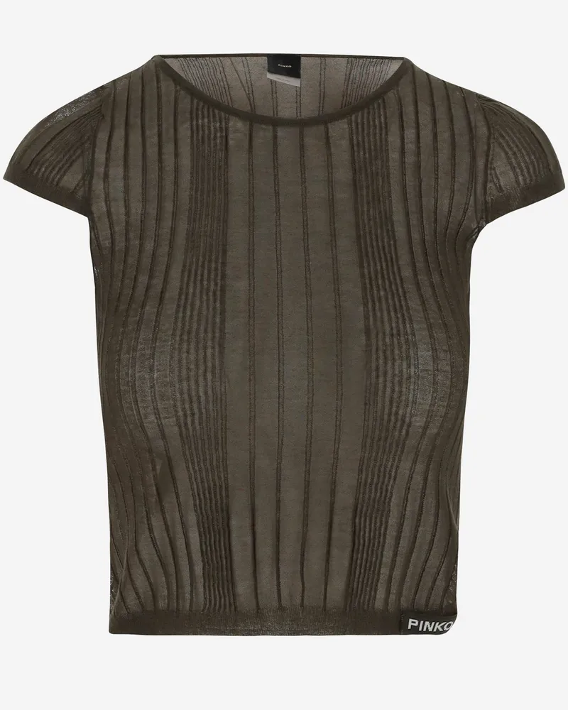 Pinko semi -sheer Cotton Mischmisch Black