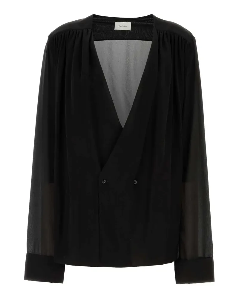 Saint Laurent Seidenhemd Black