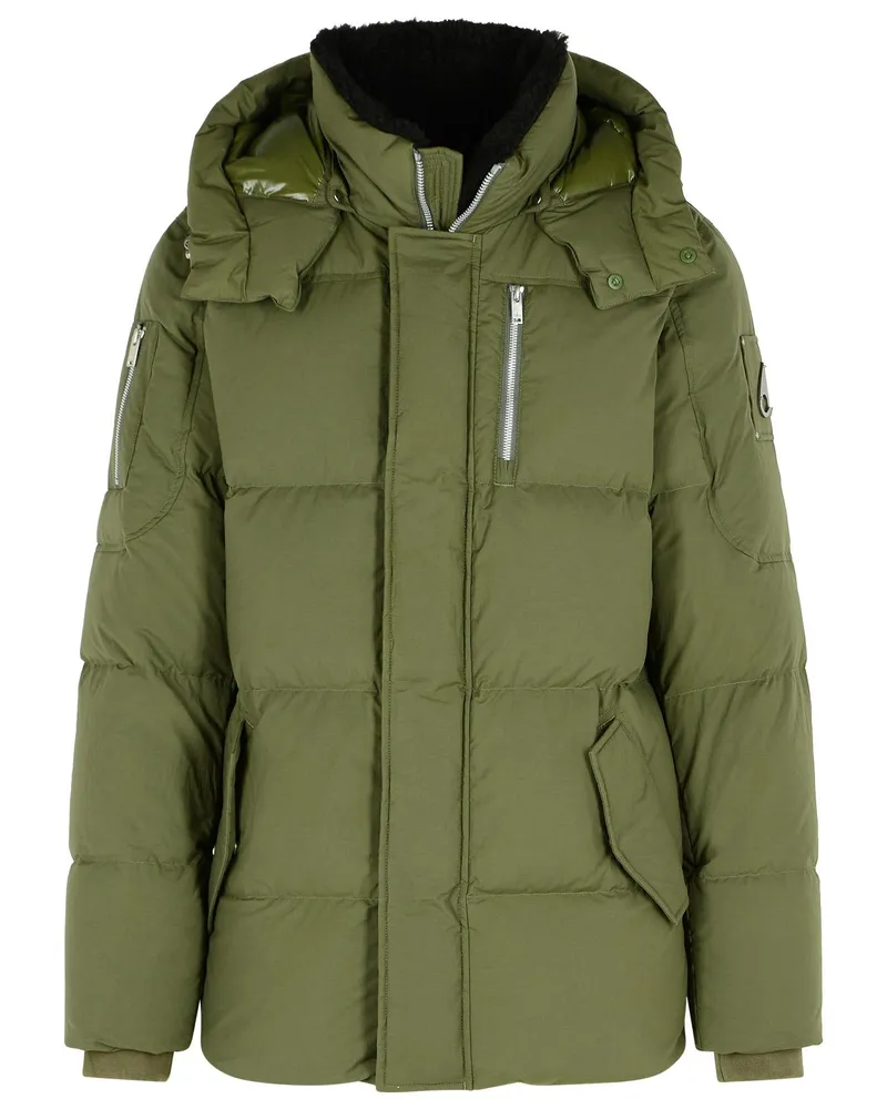 Moose Knuckles Elch Knuckles 'Everest 3 Q' Nylon und grüne Baumwolljacke Green
