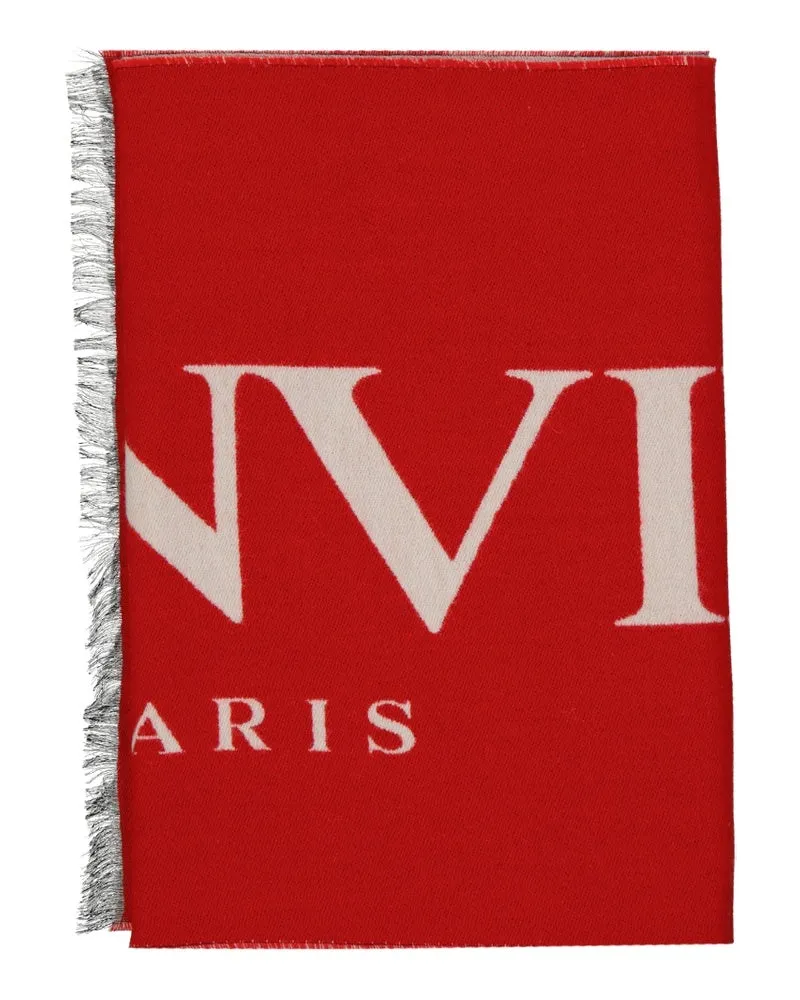 Lanvin Wolle und Seidenschal Rot