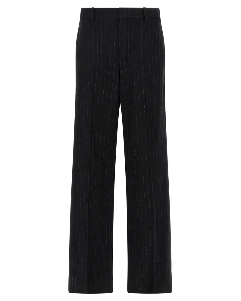 Saint Laurent Nadelstreifenhose von Black