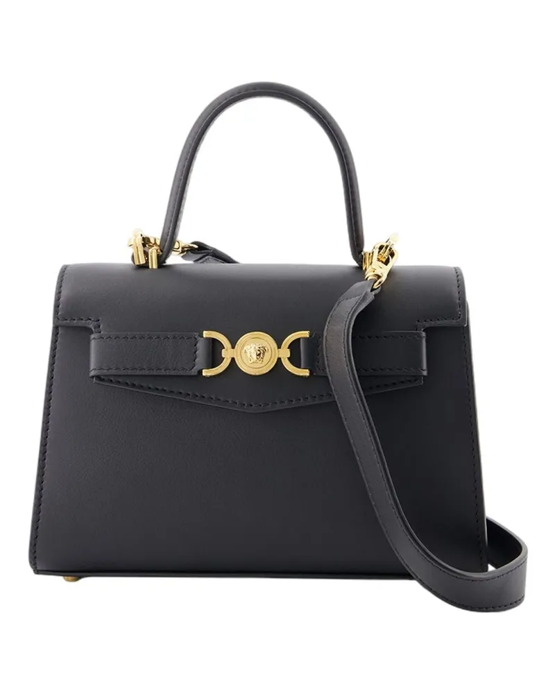 Versace Kleiner oberer Grifftasche  Leder schwarz Schwarz