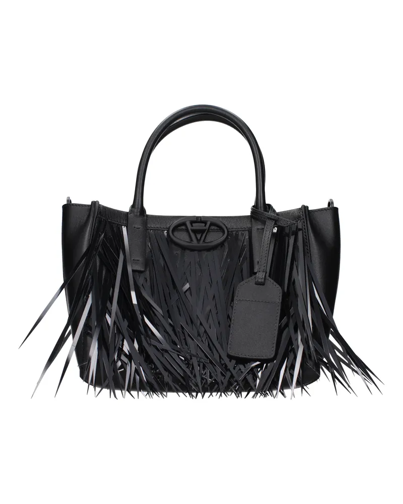 Valentino Garavani Vlogo Damens Handtaschen aus schwarzem Leder -