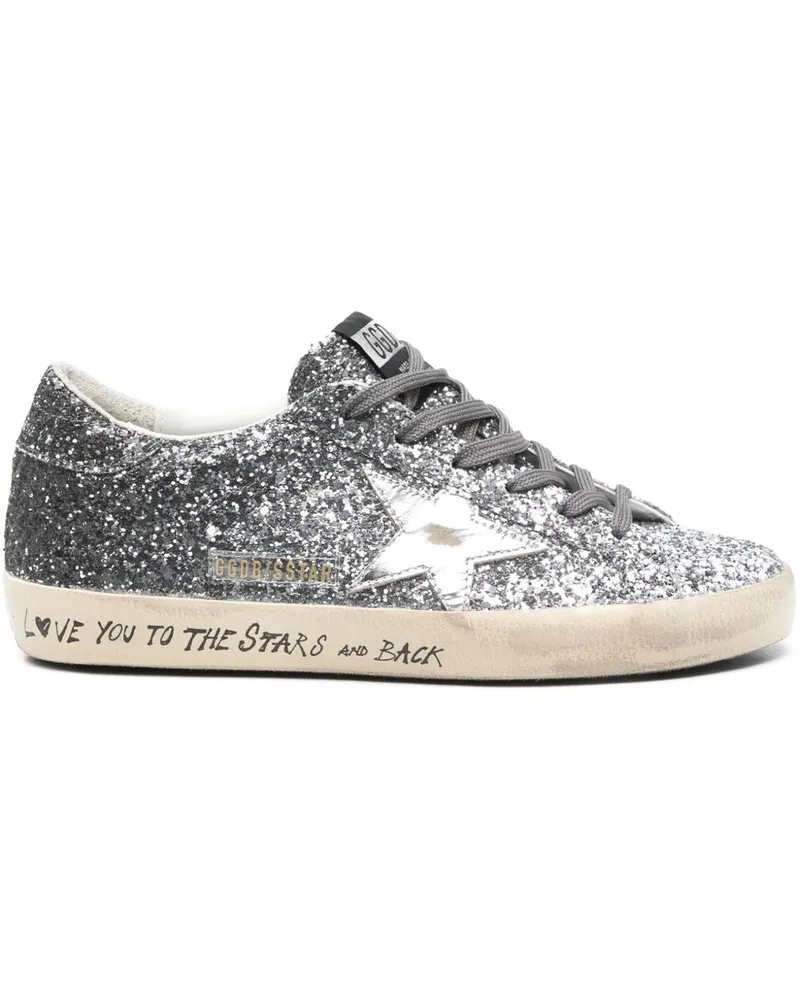 Golden Goose Golden Gänse Superstar Leder -Sneaker Silver