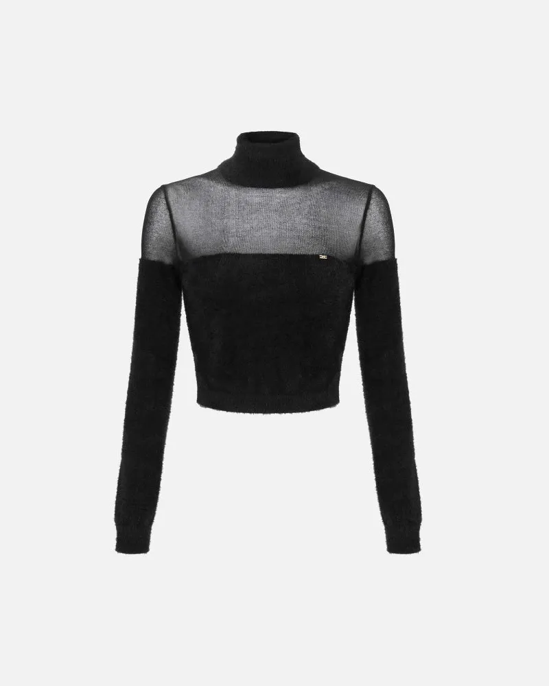 Elisabetta Franchi Kurzer Rollkragenpullover von Black