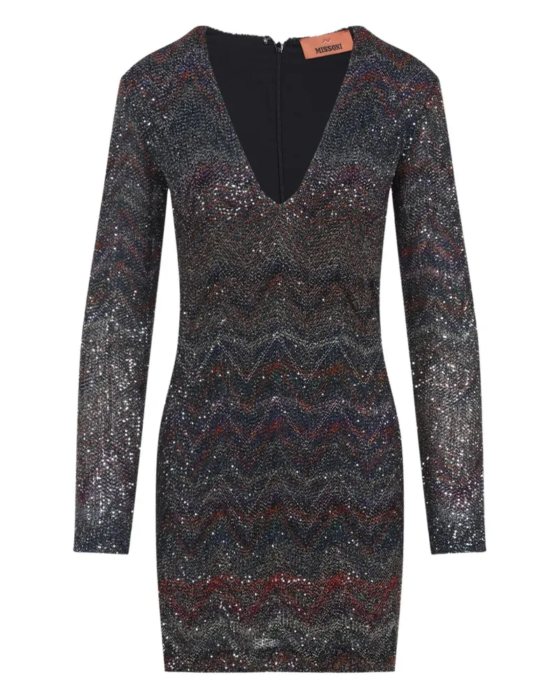 Missoni kurzes Kleid mit Pailletten Dark