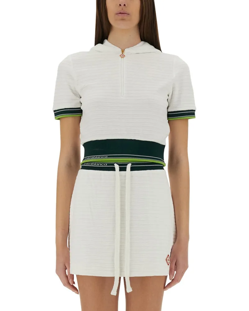 Casablanca Paris Cropped Tennishemd White