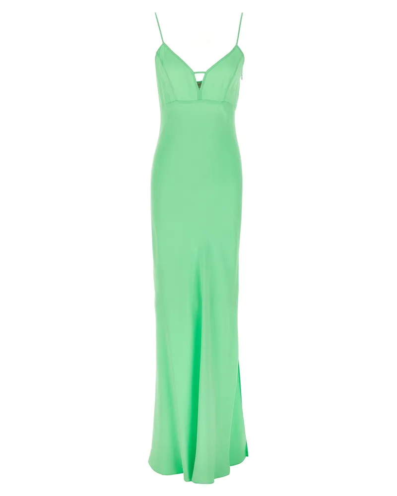 Twin-Set Maxi Satin Kleid Green