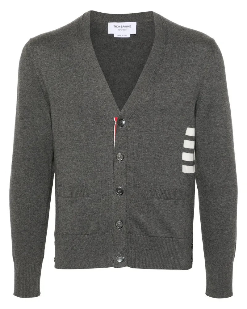 Thom Browne gegen Neck -Strickjacke Navy