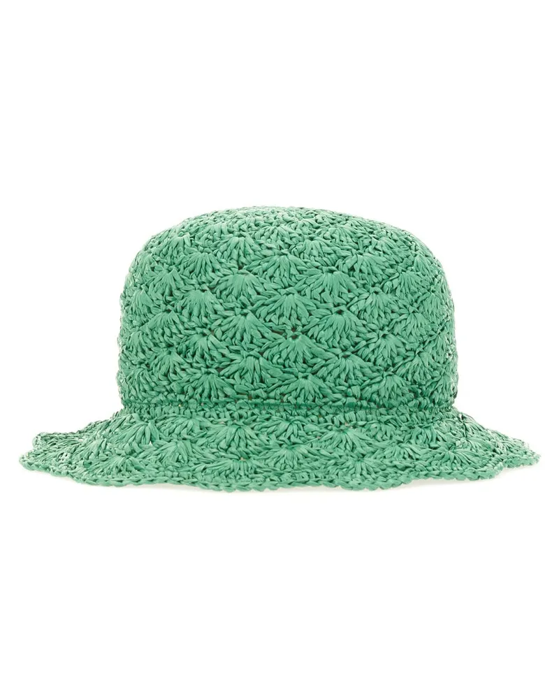 RED Valentino Rot (V) Raffia Eimerhut Green