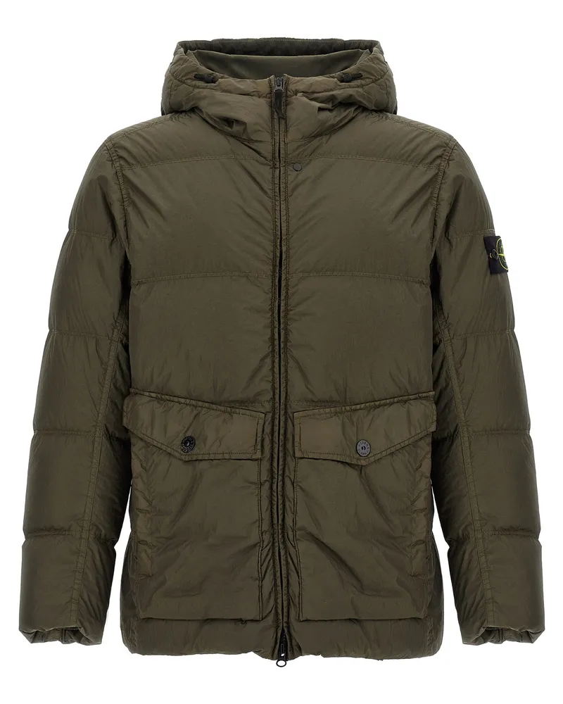 Stone Island Wattierter Parka „Crinkle Reps Ny“ von Green