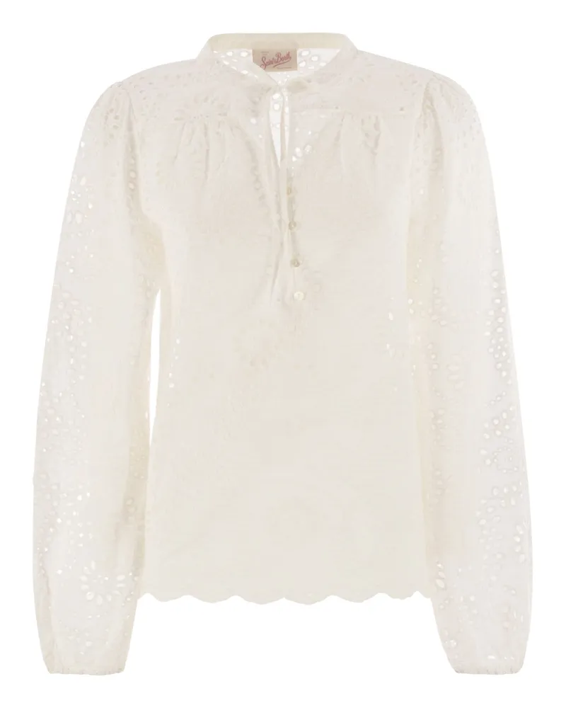 MC2 Saint Barth Harper Hemd mit Mandarinkragen White