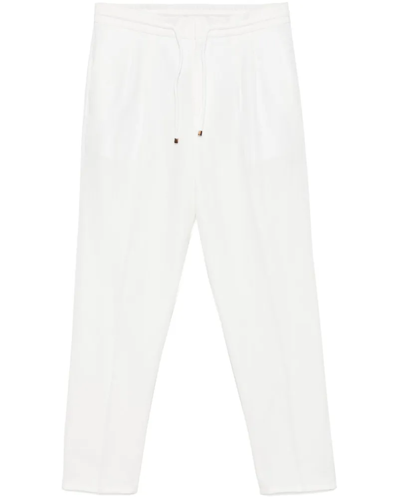 Brunello Cucinelli Leinenmischungshose Kordelkordelosen White