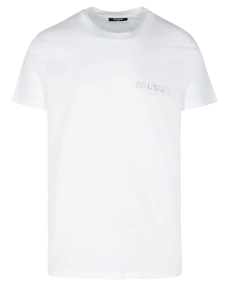 Balmain weiße Baumwoll -T -Shirt White