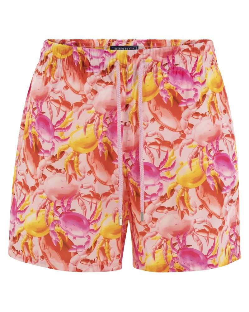 Vilebrequin Mahina gemusterte Strandshorts Ivory