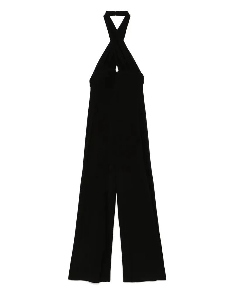 Norma Kamali One -Stück Overall mit offenem Rücken Black