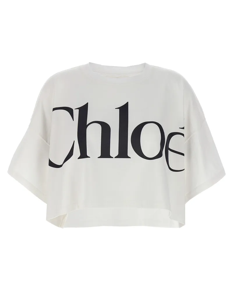 Chloé Chloé Logo Crop T -Shirt White