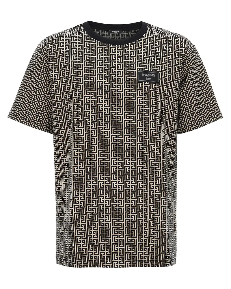 Balmain Monogramm Couture' T -Shirt Multicolor