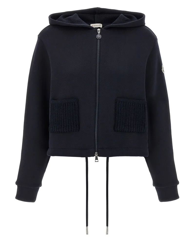 Moncler Strick -Taschen Hoodie Blue