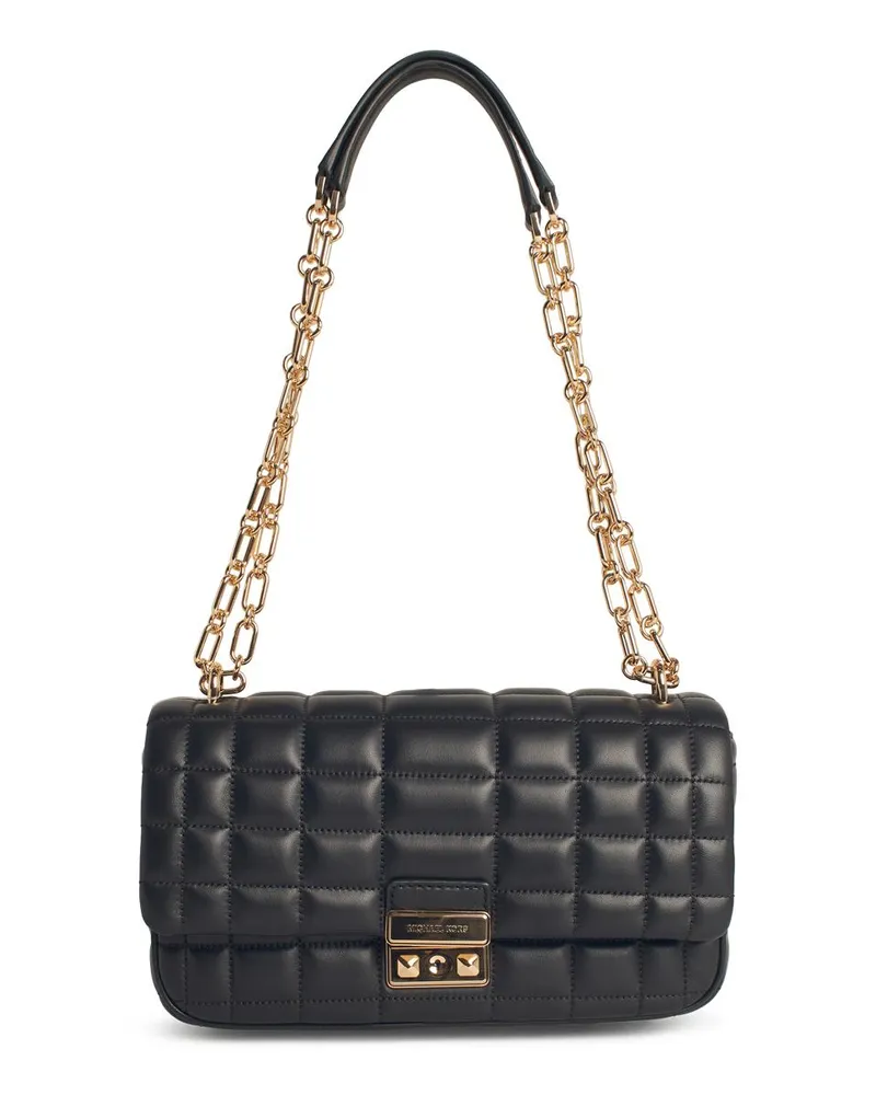 Michael Kors Quilt' Black Lear Crossbody Tasche Black