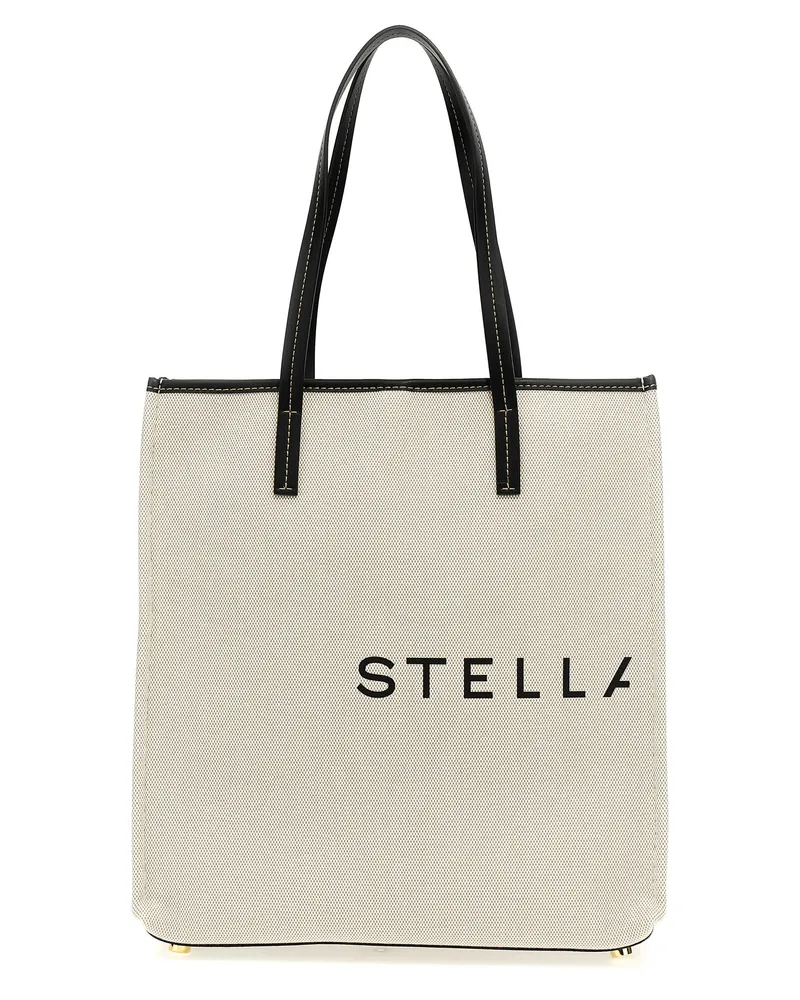 Stella McCartney Logo Einkaufstasche Beige