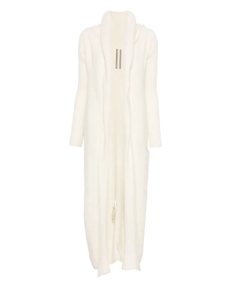 Rick Owens strickte lange Strickjacke White