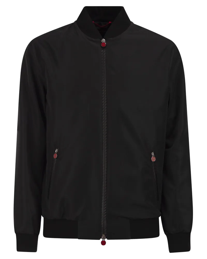 Kiton Sea Bomberjacke aus technischem Stoff Black