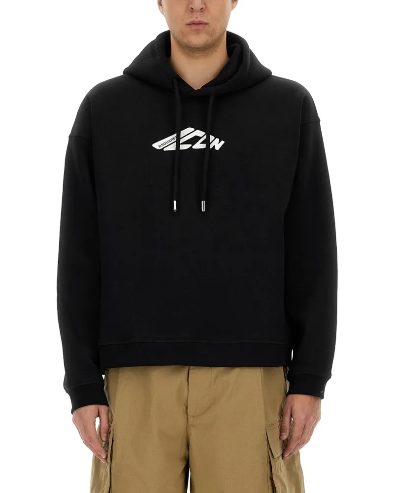 Dsquared2 Sweatshirt mit Logodruck Black
