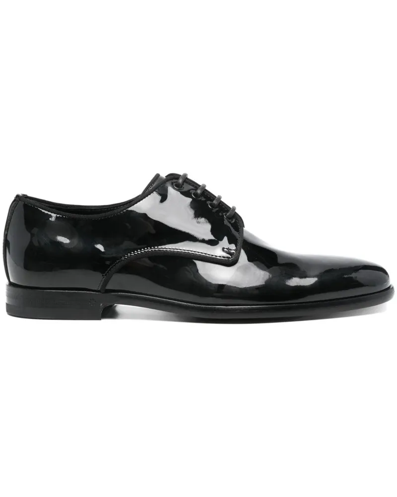 Dolce & Gabbana Patent Leder Derby Schuhe Black