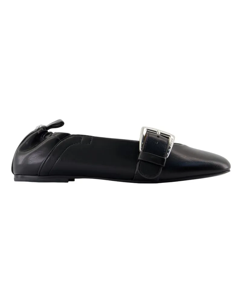 Ganni Schmetterlings -Ballerinas  Synthetic Schwarz Black