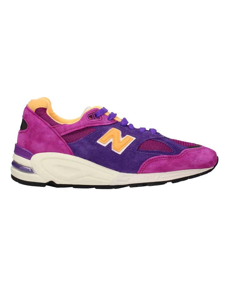 New Balance Sneakers 990 Herrens Violett/Gelbes Wildleder -