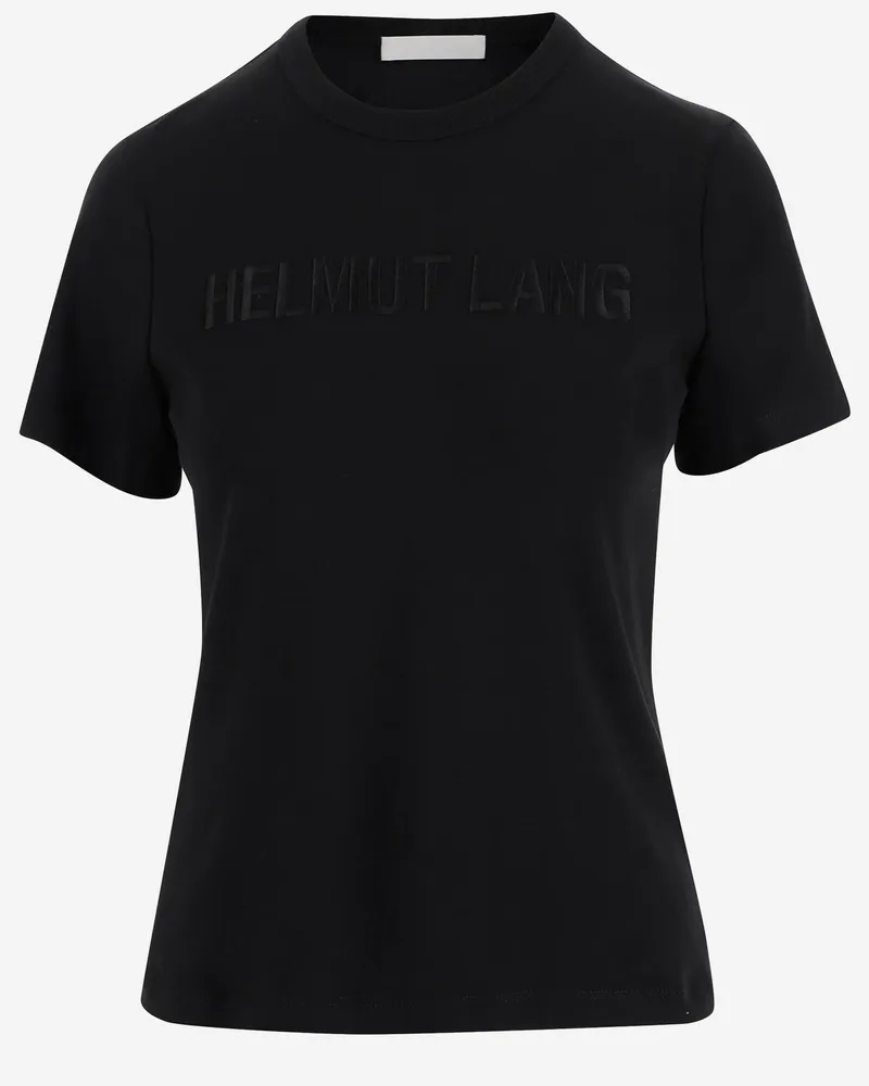 Helmut Lang Baumwoll -T -Shirt mit Logo Black