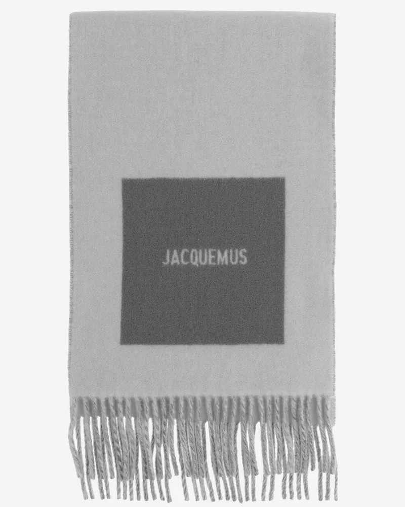 Jacquemus Wollschal mit Logo Grey