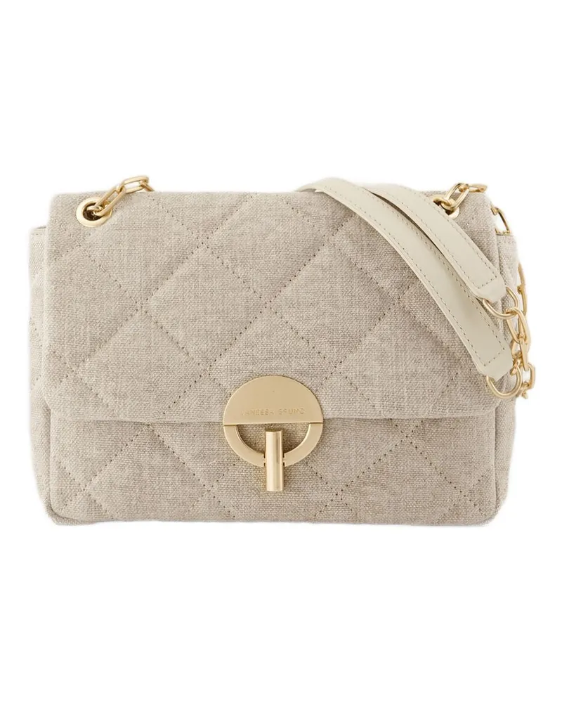 Vanessa Bruno Grand Moon Bag  Leinen Beige Grau