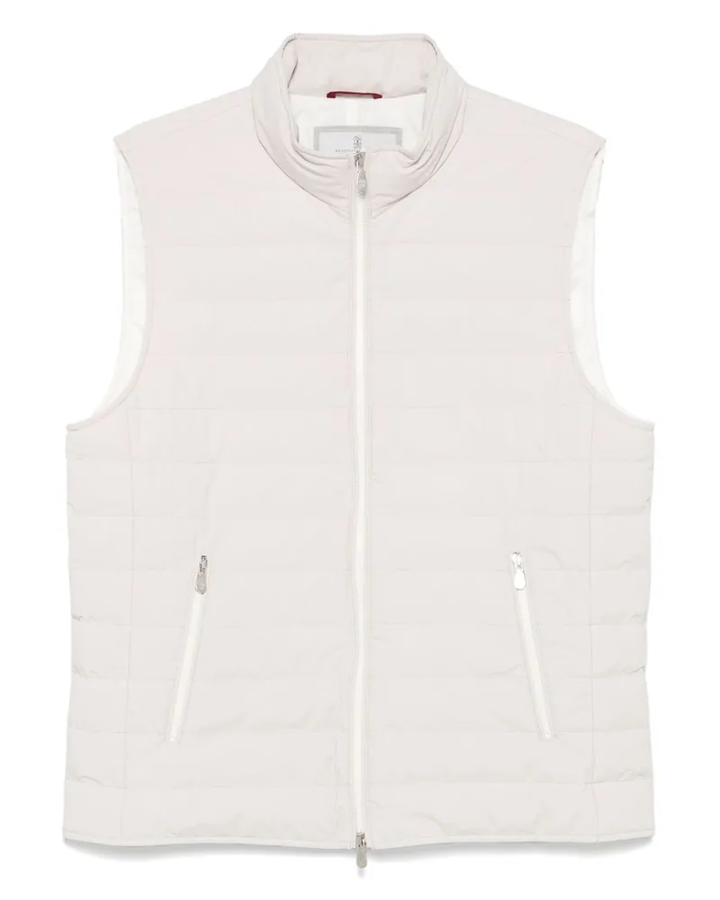 Brunello Cucinelli Nylon Down Jacke White