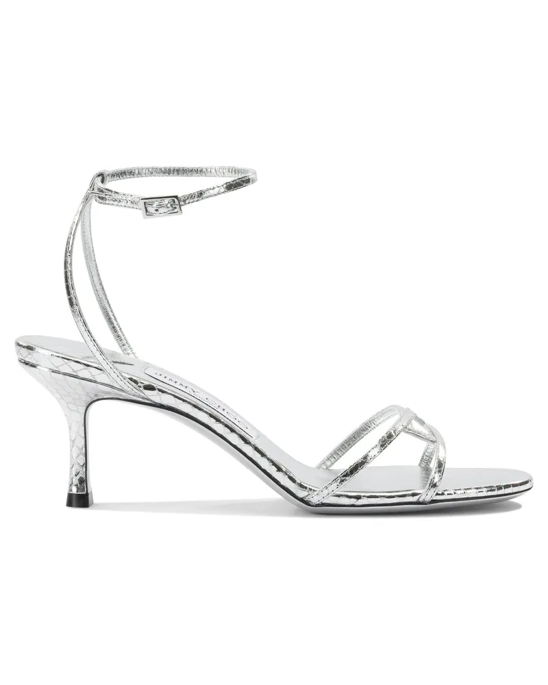 Jimmy Choo Leo 100 mm“ Absatzsandalen Silver