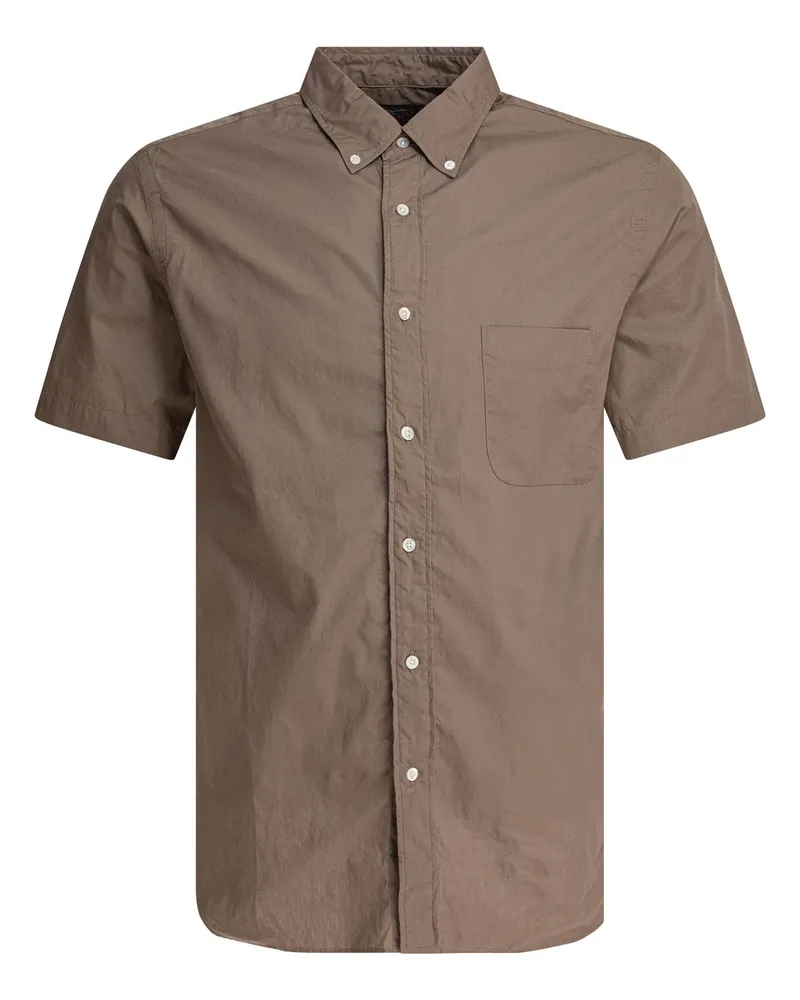 Beams Plus Hemd mit Button-Down-Kragen Beige