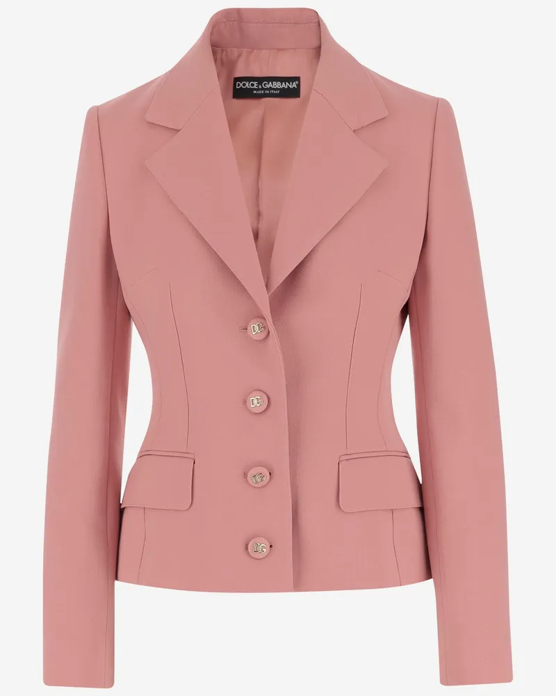 Dolce & Gabbana Single Breasted Sweet Jacket in Wollcreppe Pink