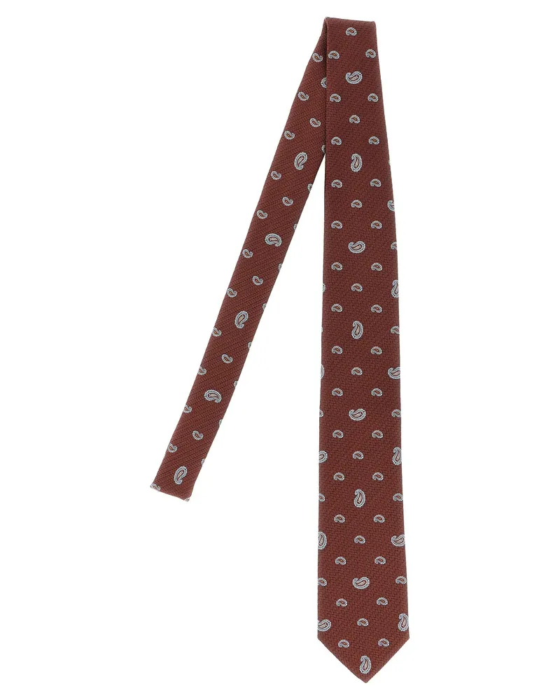 Brioni Jacquard Krawatte Brown