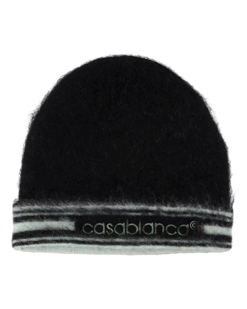 Casablanca Paris Mohair Beanie  Wolle schwarz Schwarz
