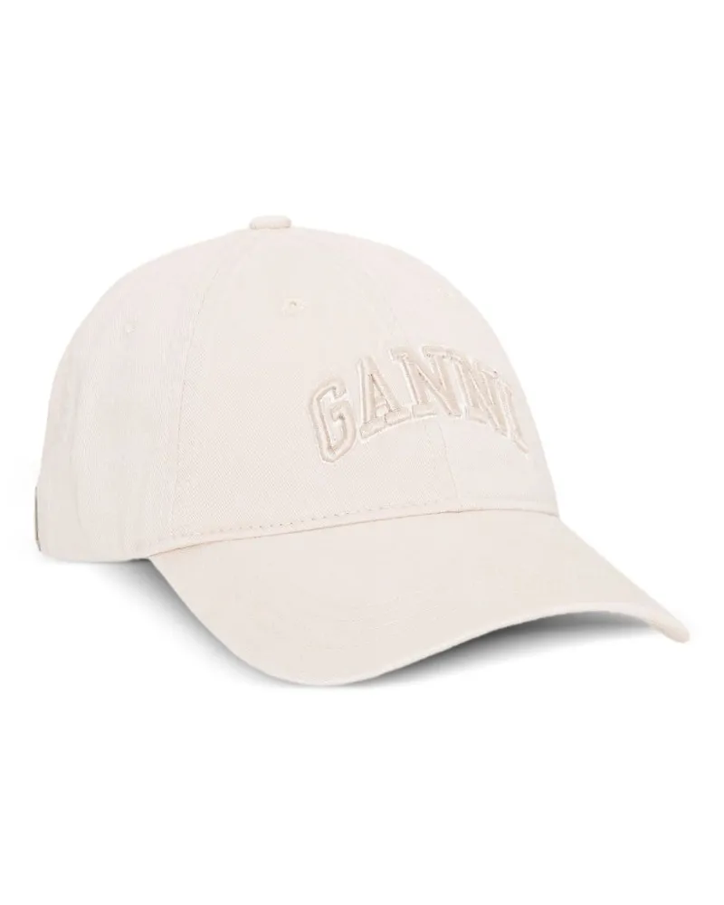 Ganni Baseballkappe aus Bio-Baumwolle Ivory