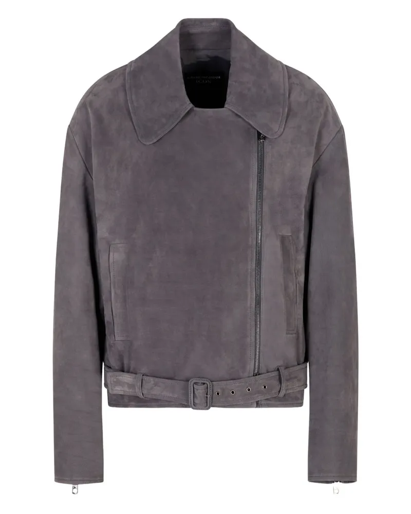 Emporio Armani Lederjacke Grey