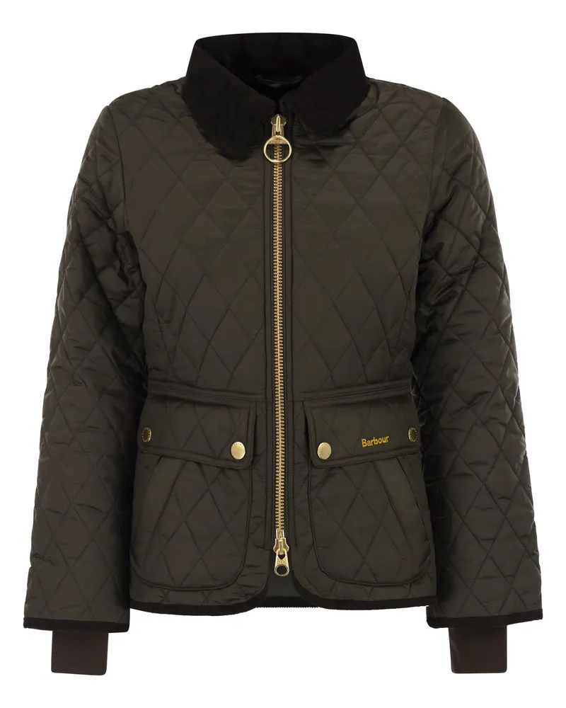 Barbour Beadnell Taillierte Steppjacke Olive