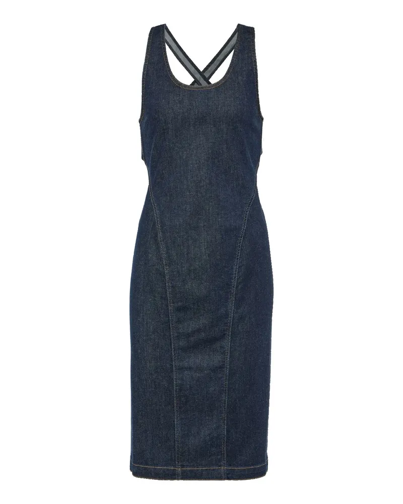 Alaïa Skulpta Denim Kleid Blue