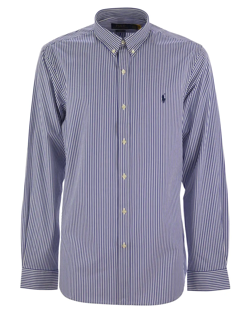 Ralph Lauren gestreiftes Stretchpopelhemd White