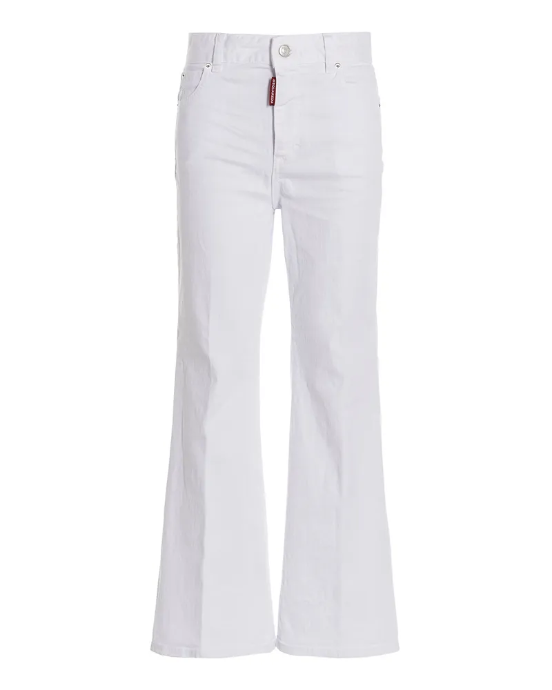 Dsquared2 Super Flared Cropped' Jeans White