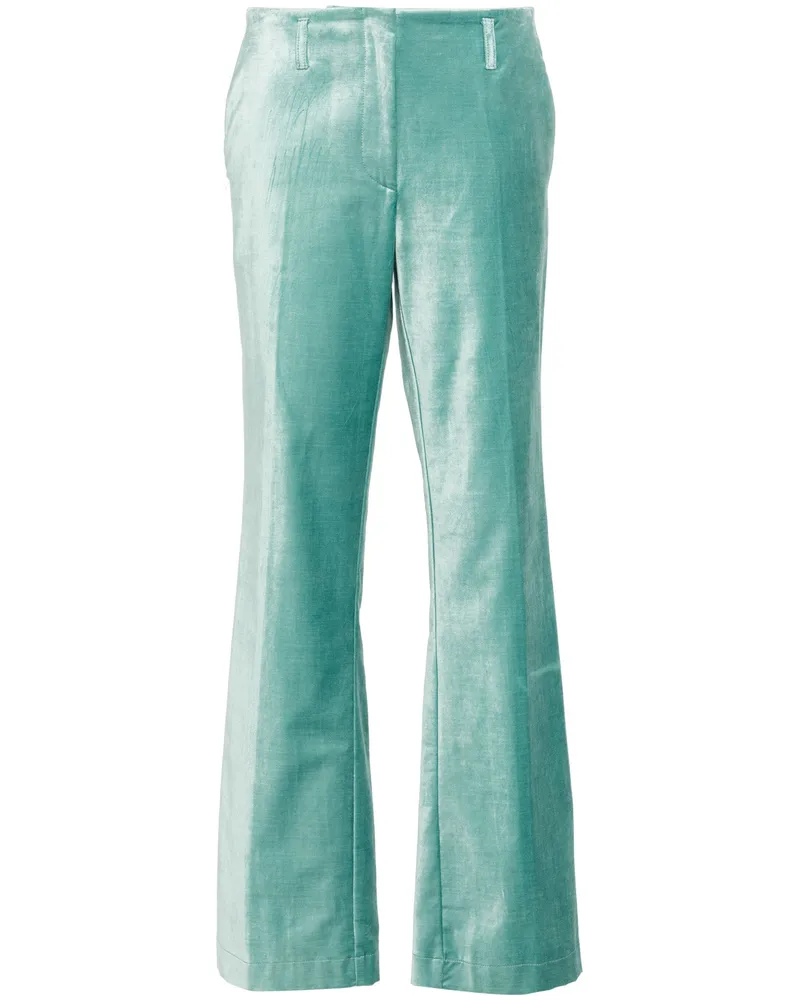 forte_forte Starke Baumwollviskose Stretch Velvet -Trompetenhose 